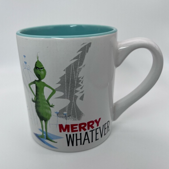 Dr. Seuss The Grinch "MERRY WHATEVER!" Ceramic Hot Cold Beverage Cup 14 Oz. Mug - Picture 3 of 9